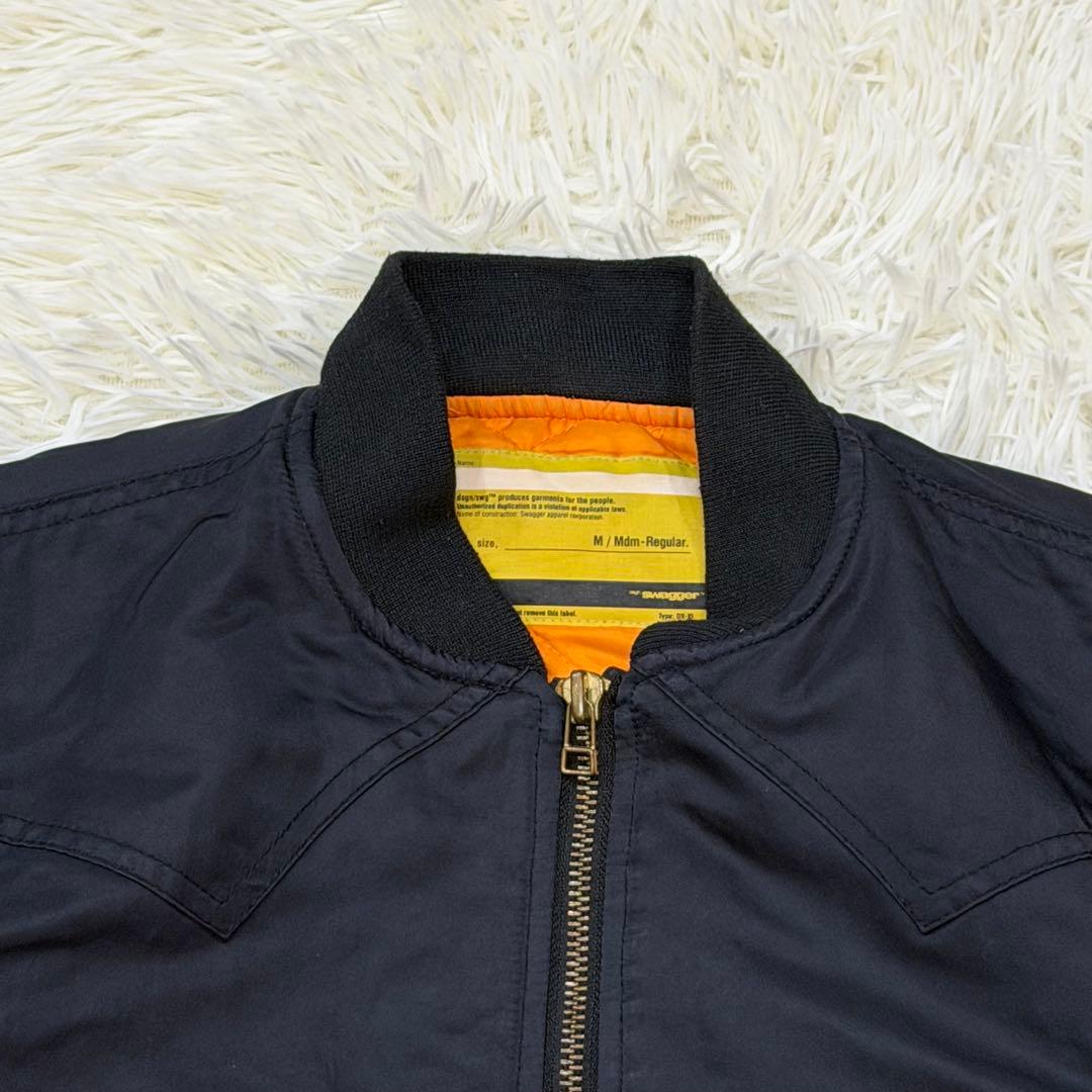 1847　SWGGER スワッガー　MA-1フライトジャケット　M　黒　ブラック