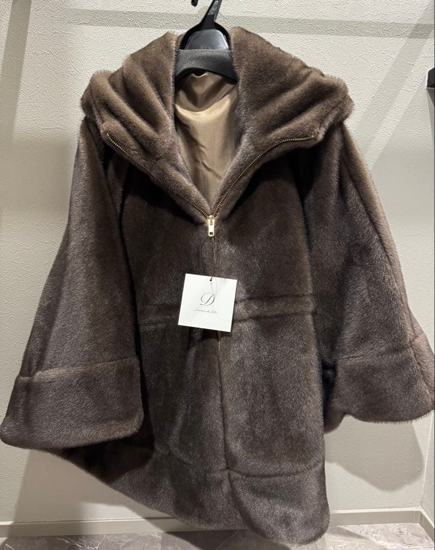 【新品】maison de Dolce. teddy poncho/brown