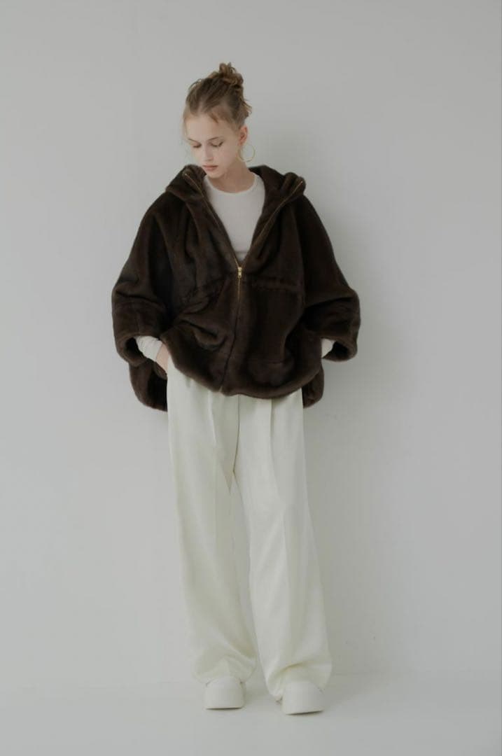 【新品】maison de Dolce. teddy poncho/brown