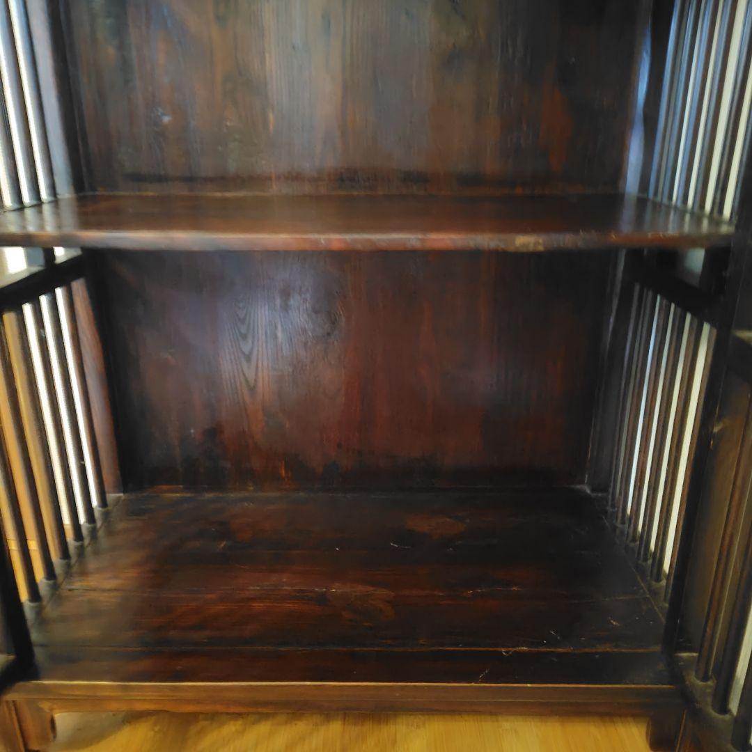 アンティーク調 木製収納キャビネット ダークブラウン