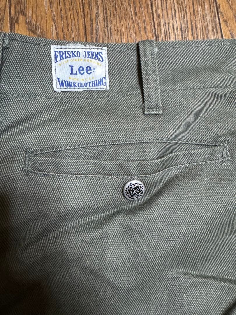 緑黄色界隈 Lee FRISKO JEENS ワークパンツ オリーブ