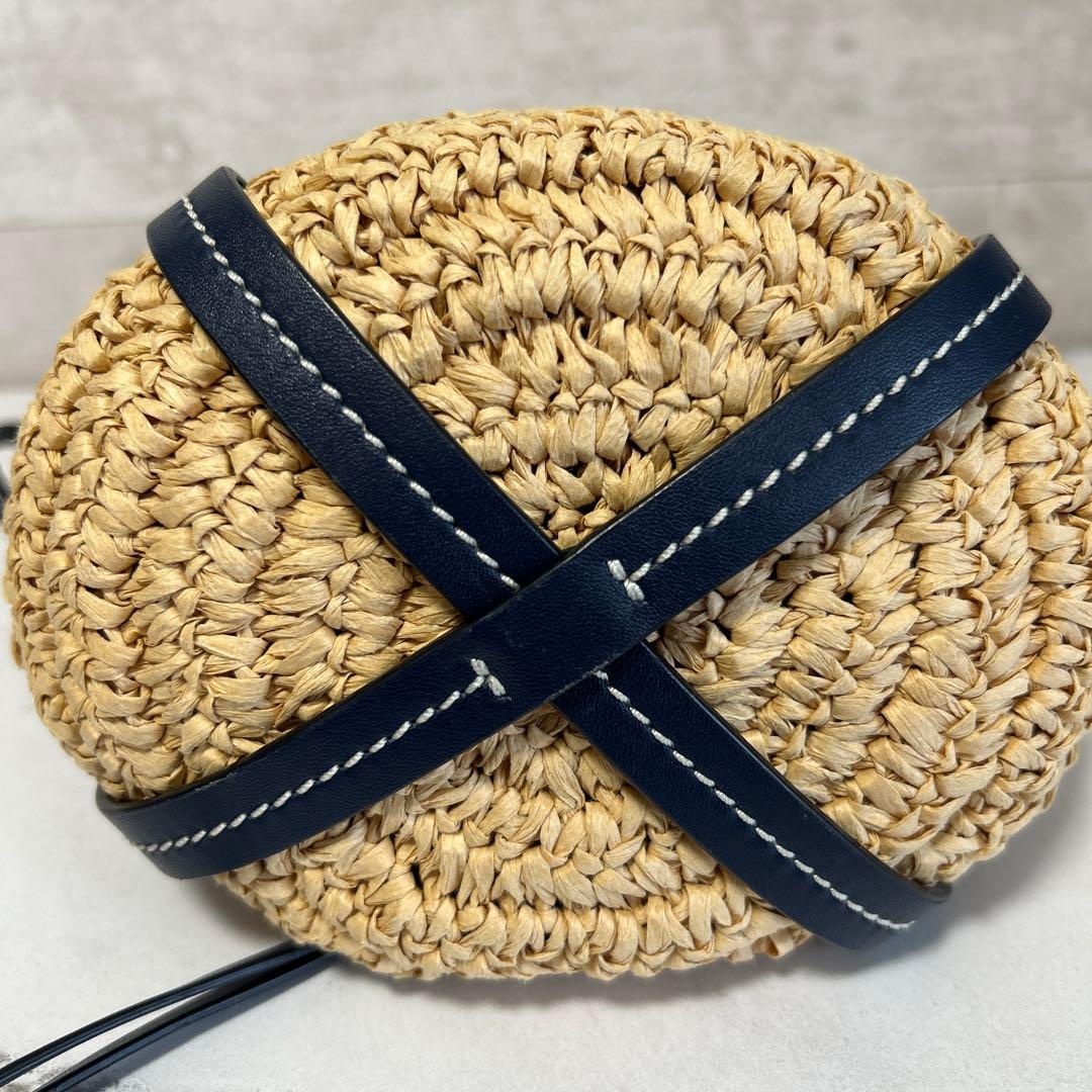 美品　トリーバーチ　Miller Straw Mini Bucket Bag