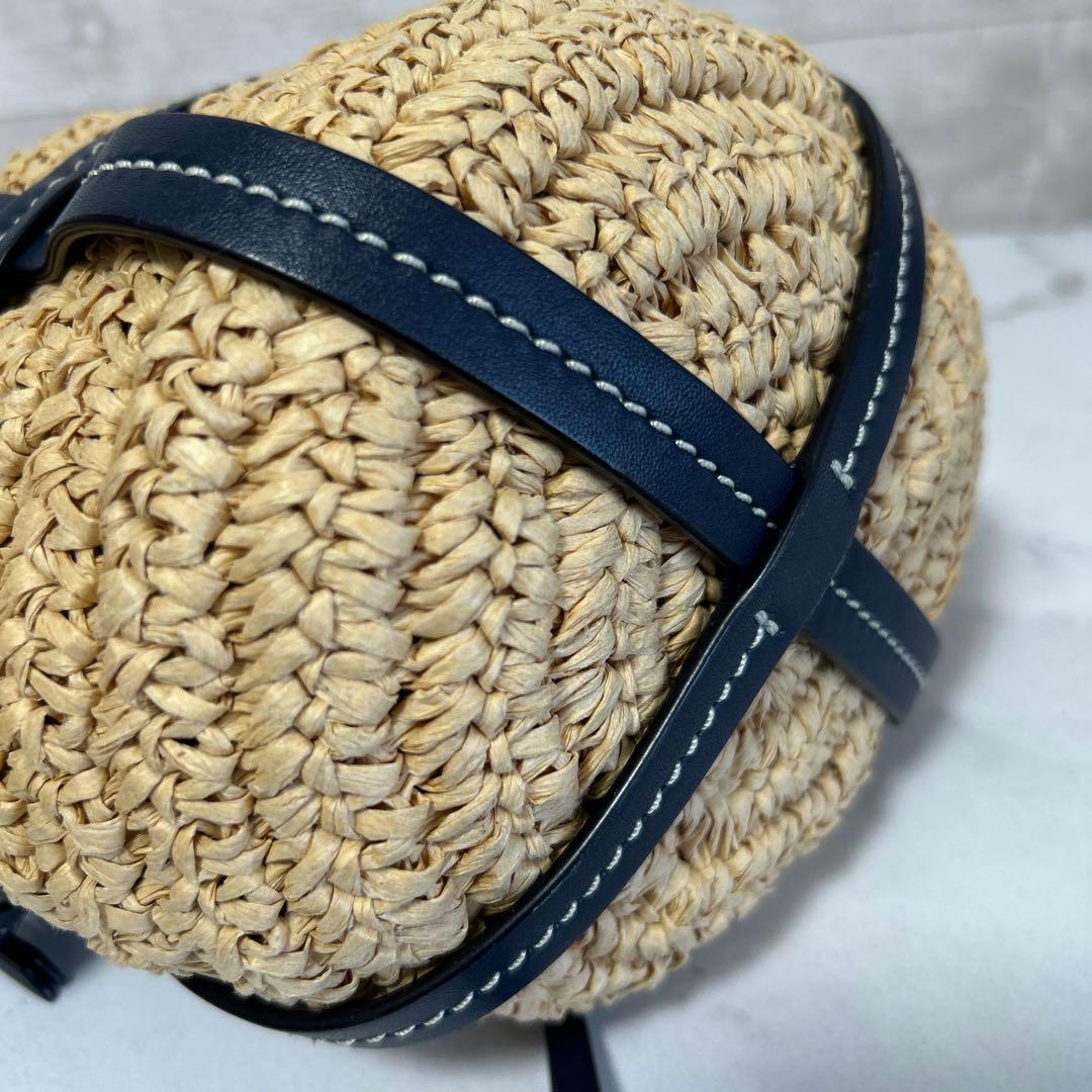 美品　トリーバーチ　Miller Straw Mini Bucket Bag