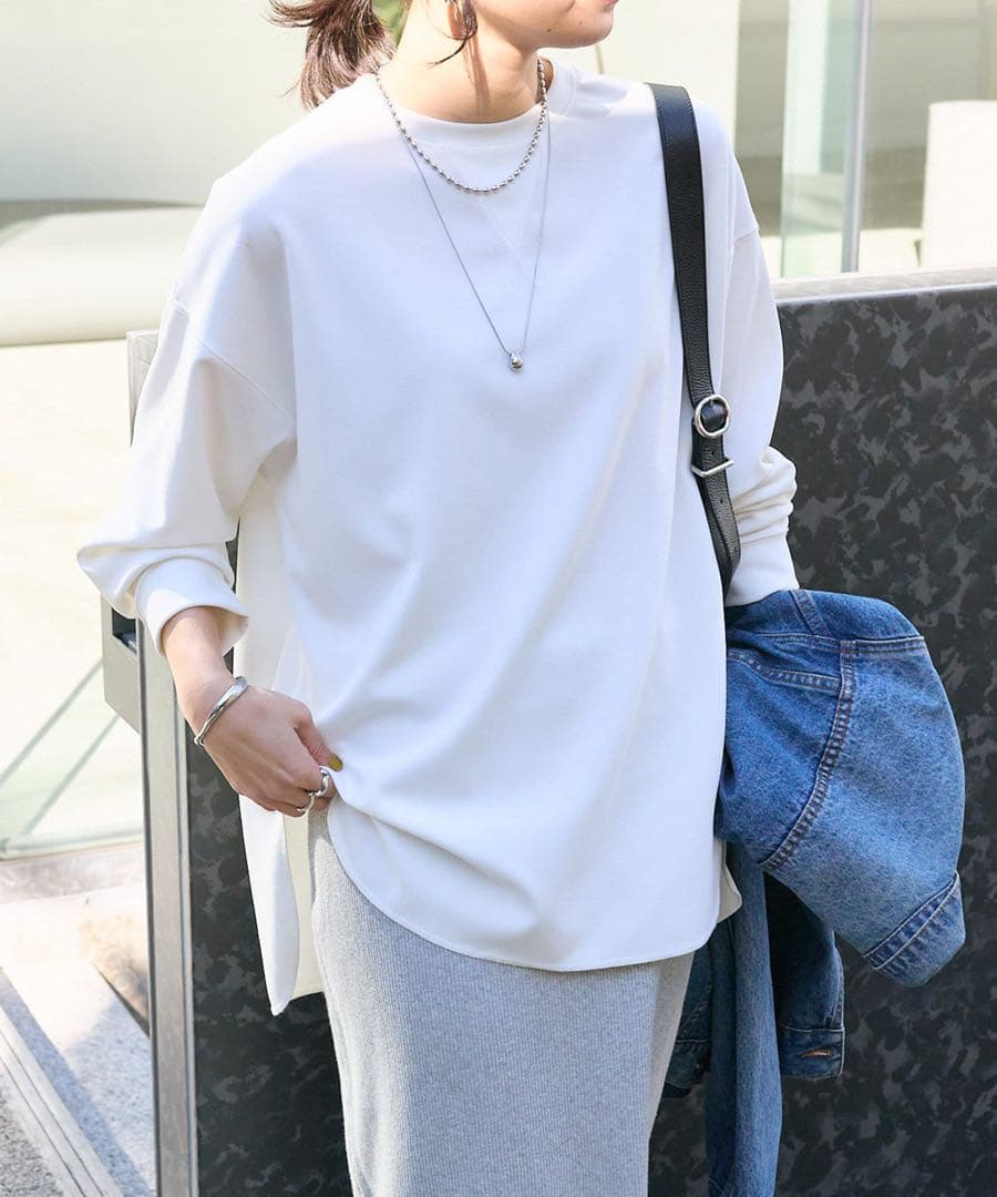 【極美品】RIVE DROITE リヴドロワ カットジョーゼットプルオーバー白