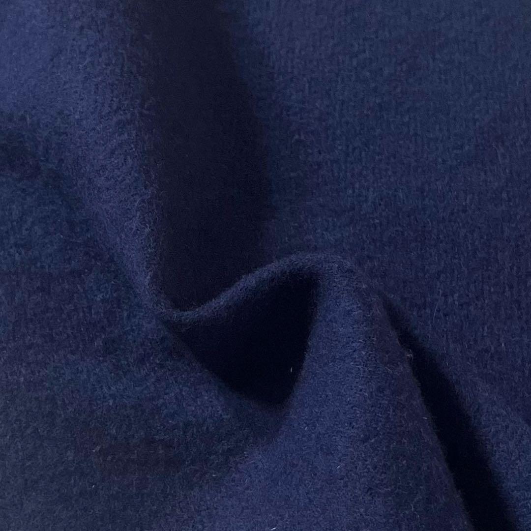 【美品】HERMES/エルメス　マフラー　ロゴ刺繍　2WAY　ブルー×ネイビー