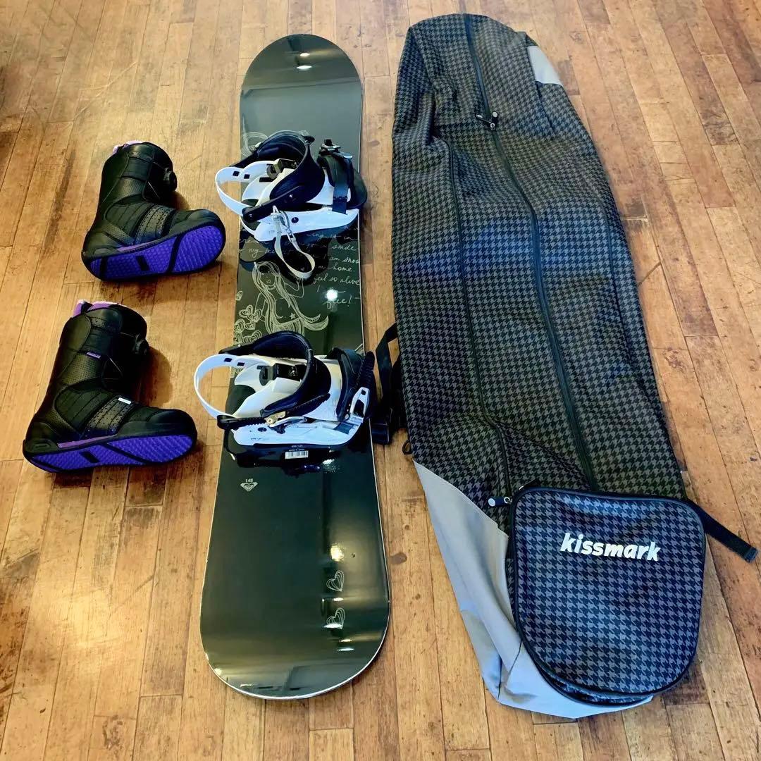 送込！ROXY 148 RIDE 24cm レディーススノーボードデビューセット