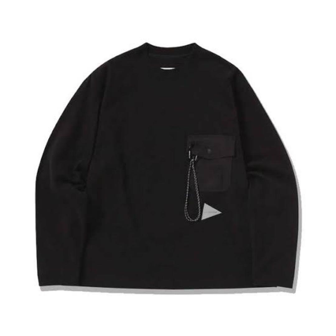 and wander andwander ロングスリーブ black