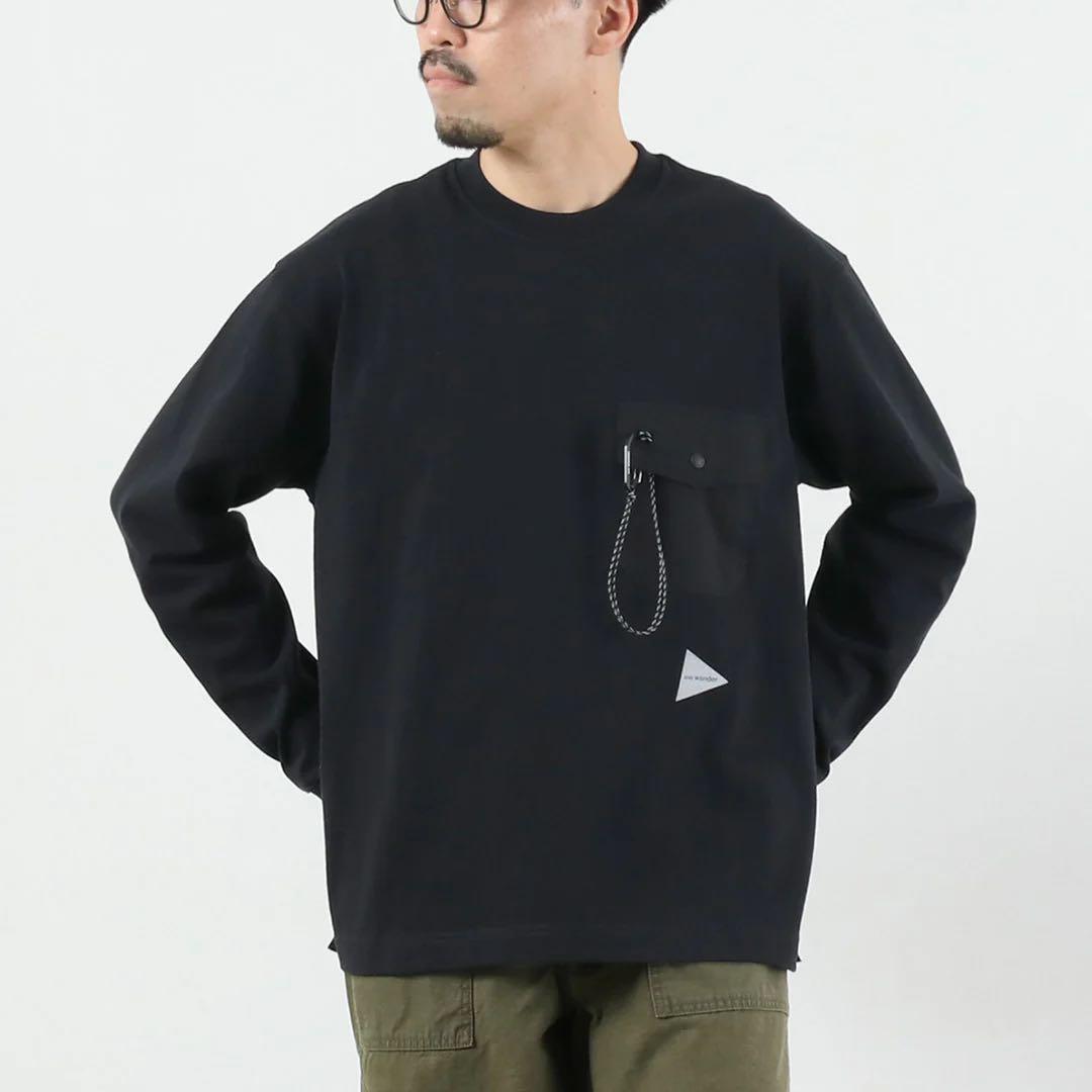 and wander andwander ロングスリーブ black