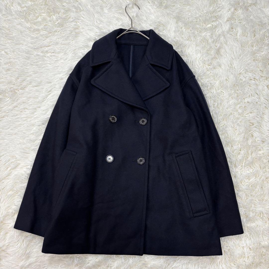 マッキントッシュ✨ショートダブルメルトンコート✨現行品刻印ボタン✨オーバーサイズ
