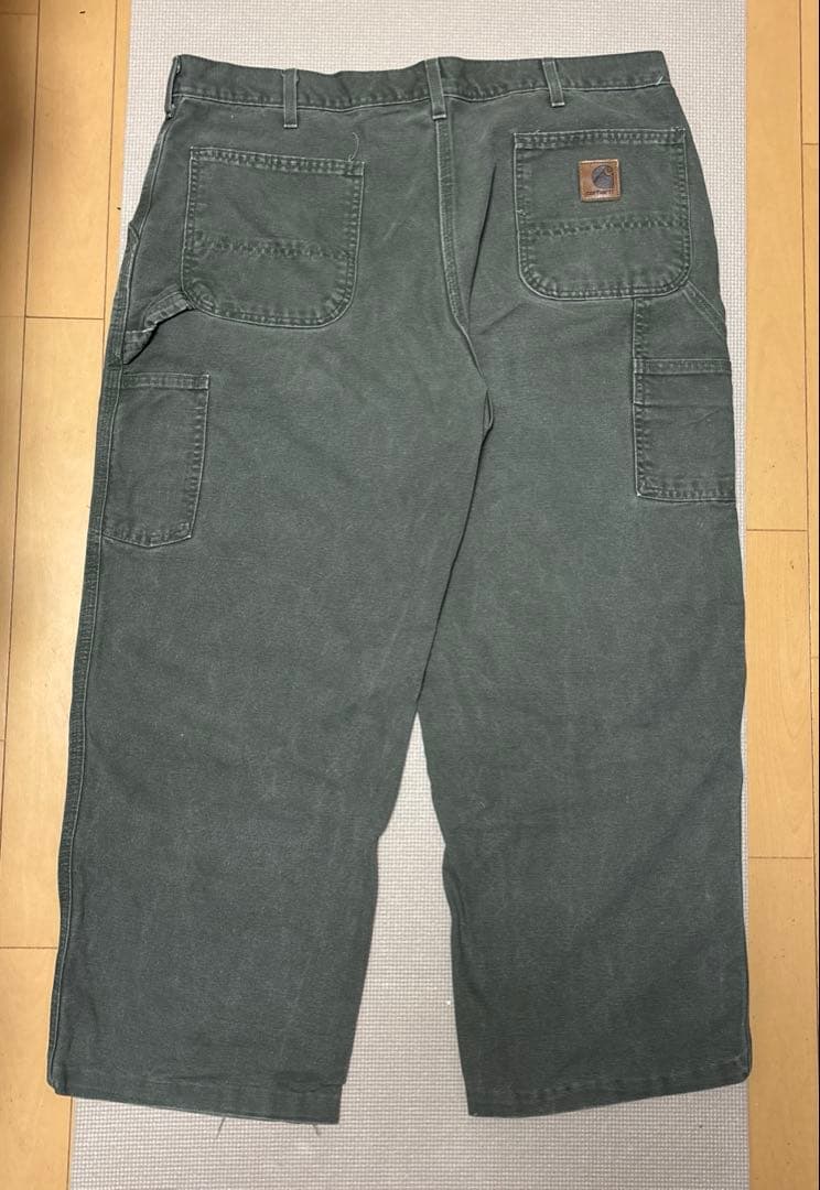 Carhartt ワークパンツ USA製 40×30 フェードグリーン 古着