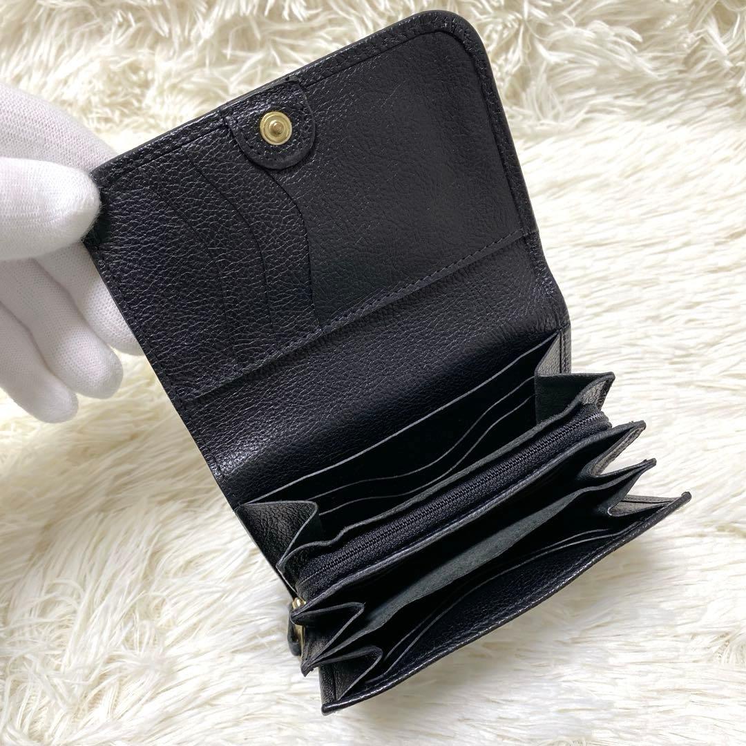 IL BISONTE イルビゾンテ コンパクト 折り財布 2つ折り ブラック