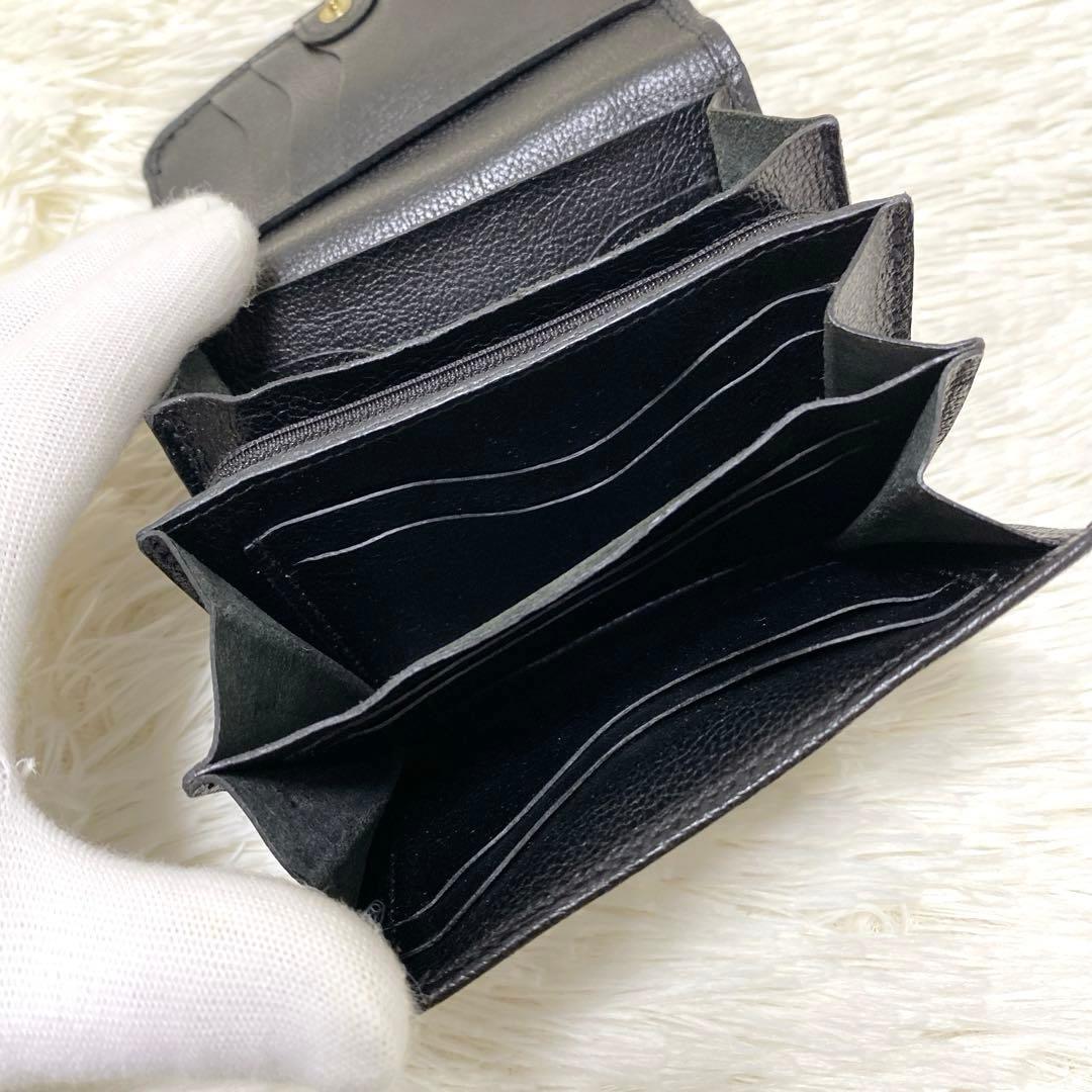 IL BISONTE イルビゾンテ コンパクト 折り財布 2つ折り ブラック