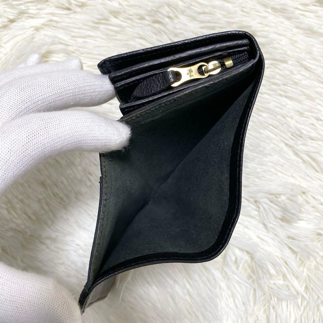 IL BISONTE イルビゾンテ コンパクト 折り財布 2つ折り ブラック