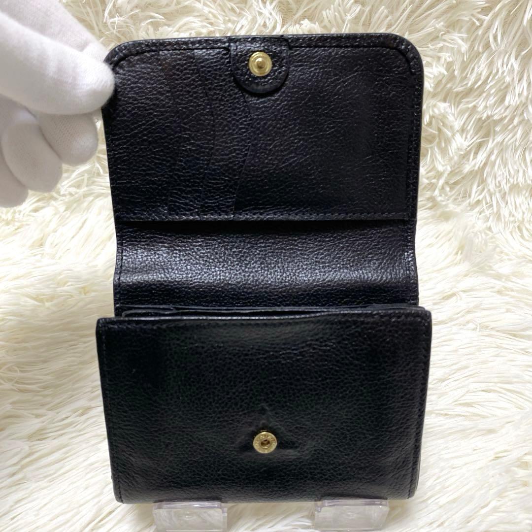 IL BISONTE イルビゾンテ コンパクト 折り財布 2つ折り ブラック