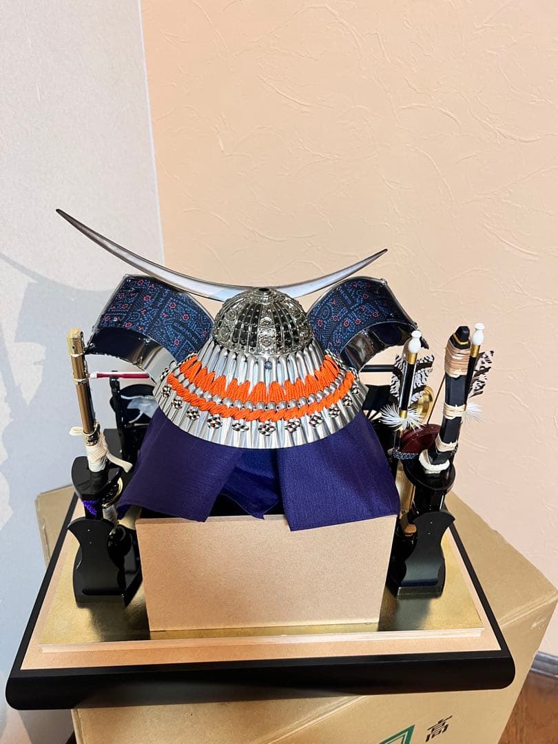 高級 五月人形 ガラスケース兜　伊達政宗　名入れ