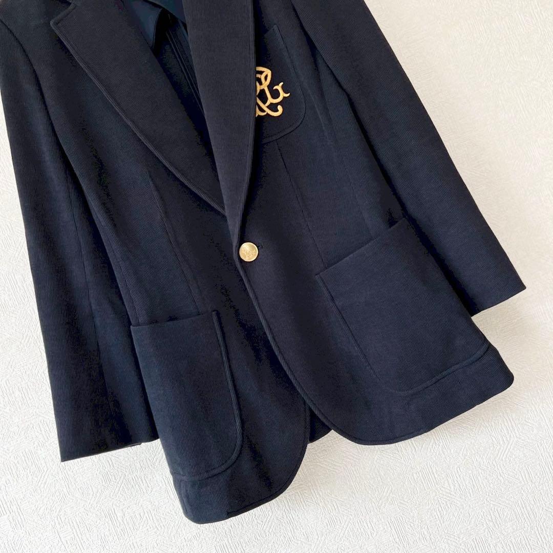 POLO RALPH LAUREN ニット エンブレム刺繍ブレザー ワンブレスト
