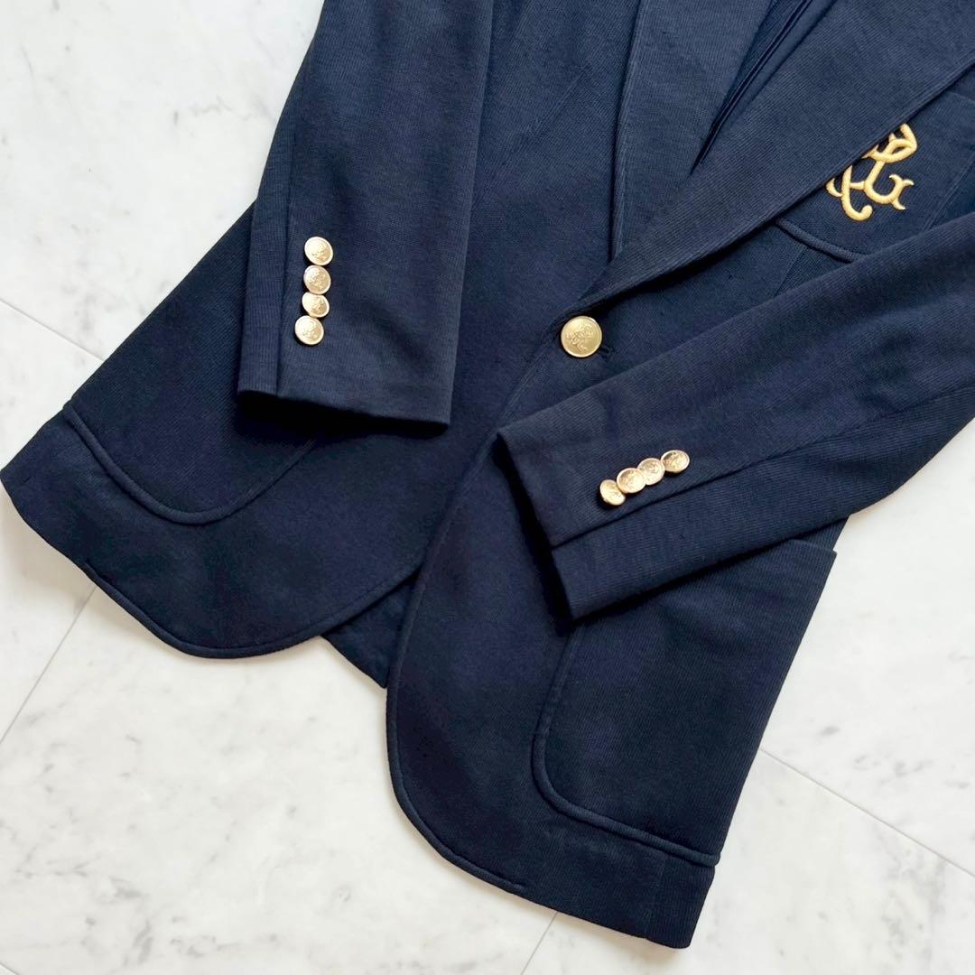 POLO RALPH LAUREN ニット エンブレム刺繍ブレザー ワンブレスト