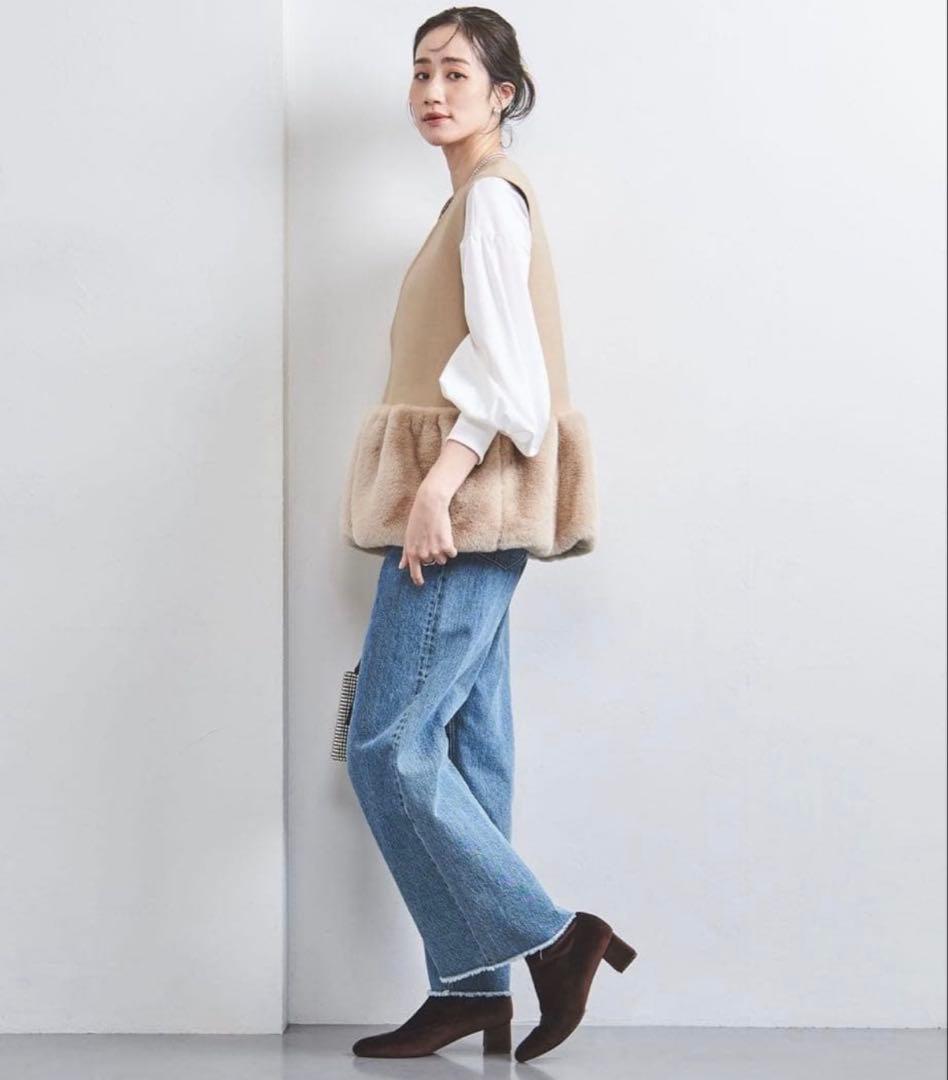 ユナイテッドアローズ　フェイク ファー コンビ ベスト　即完売品