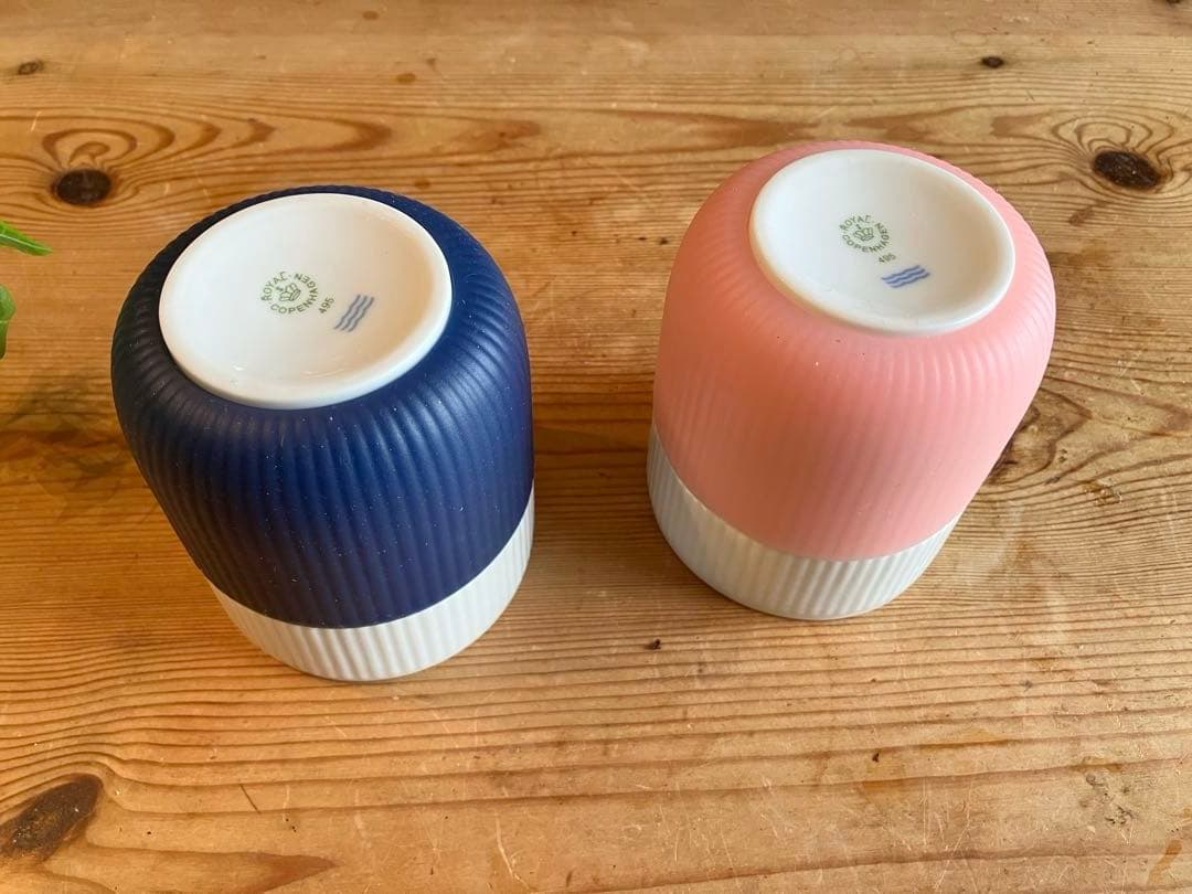 ロイヤルコペンハーゲンフルーテッドコントラストマグメガブルーダリア380ml×2