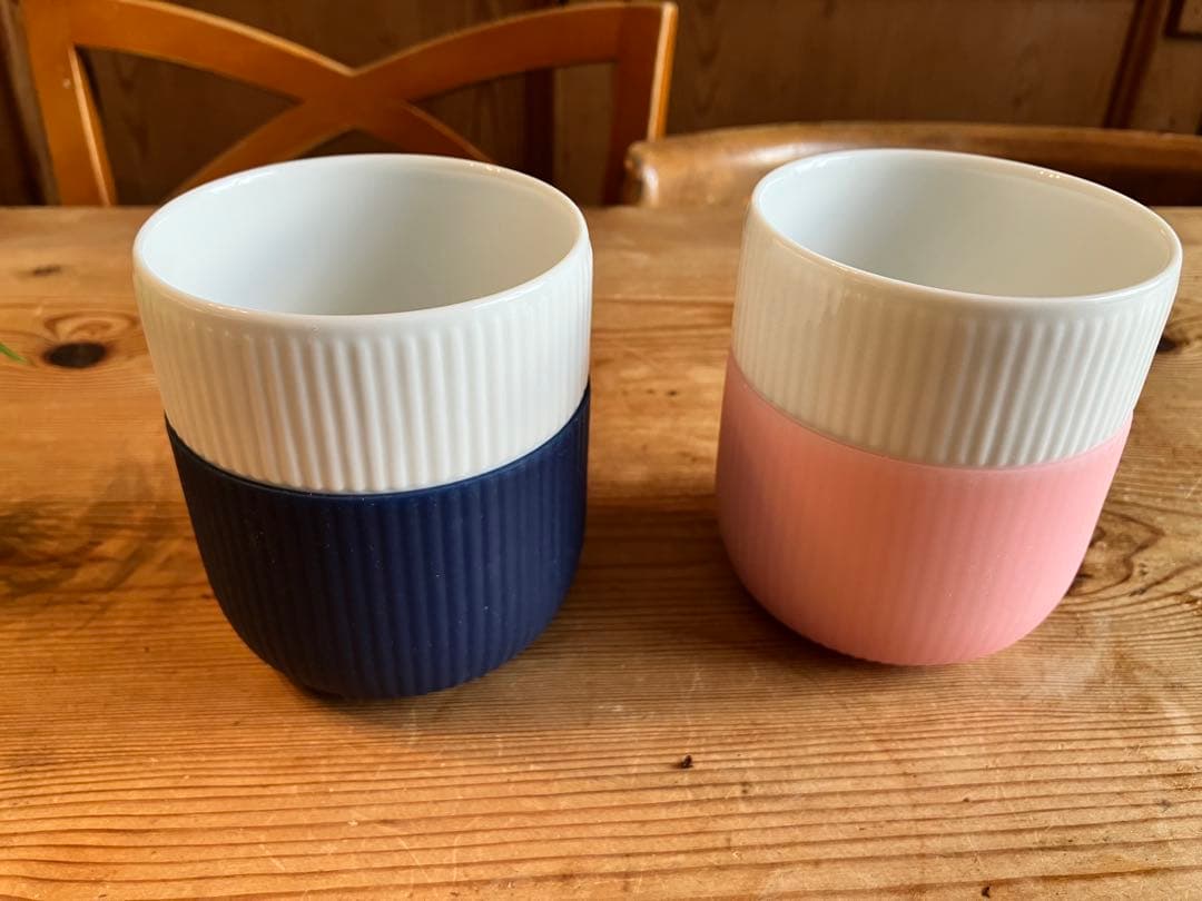 ロイヤルコペンハーゲンフルーテッドコントラストマグメガブルーダリア380ml×2