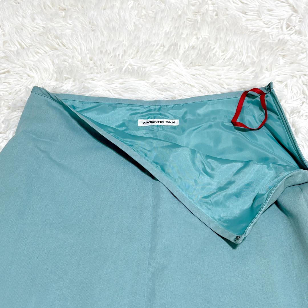 VIVIENNE TAM ヴィヴィアンタム 花柄刺繍フレアスカート 0 ミント