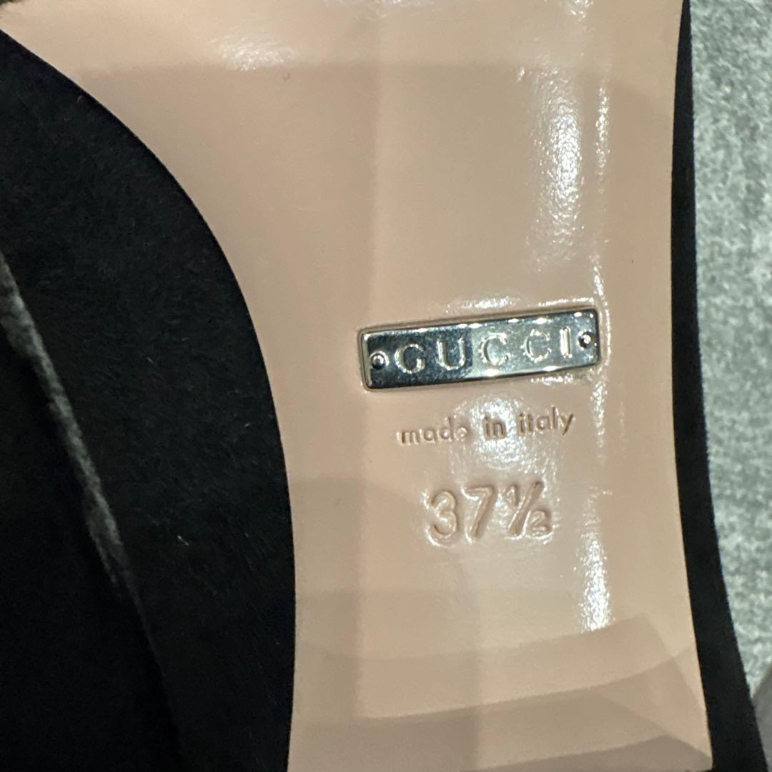 グッチ　パンプス　スエード ビジュー　2.5センチヒール　未使用品