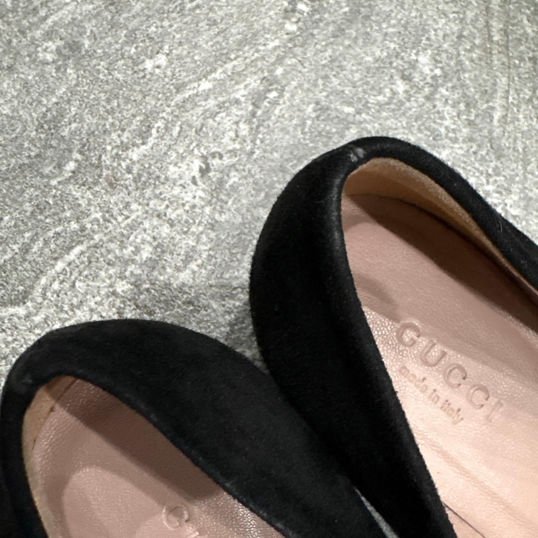 グッチ　パンプス　スエード ビジュー　2.5センチヒール　未使用品
