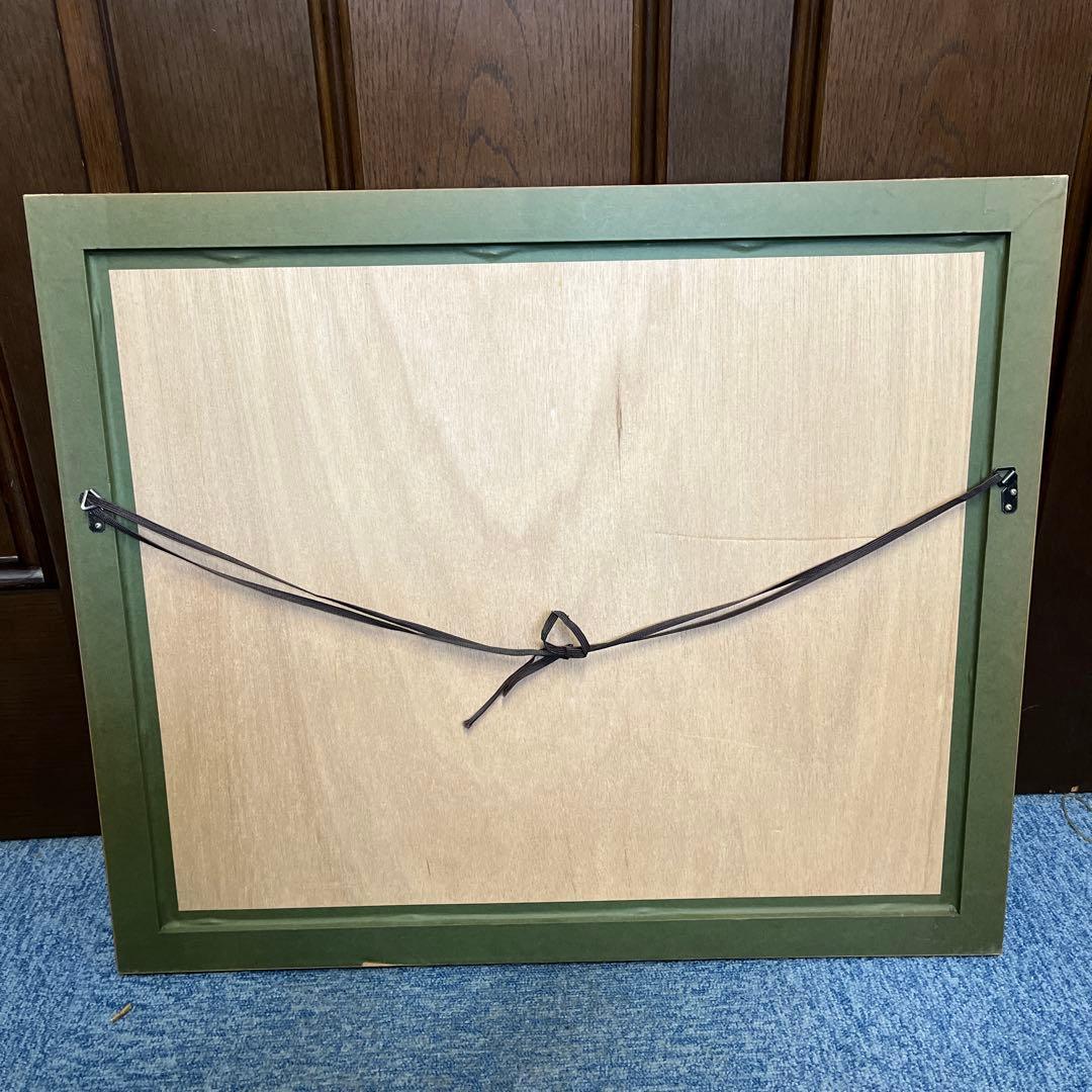 中島潔　故郷　475 リトグラフ　真作　サイン入り絵画　油絵　額縁　美品