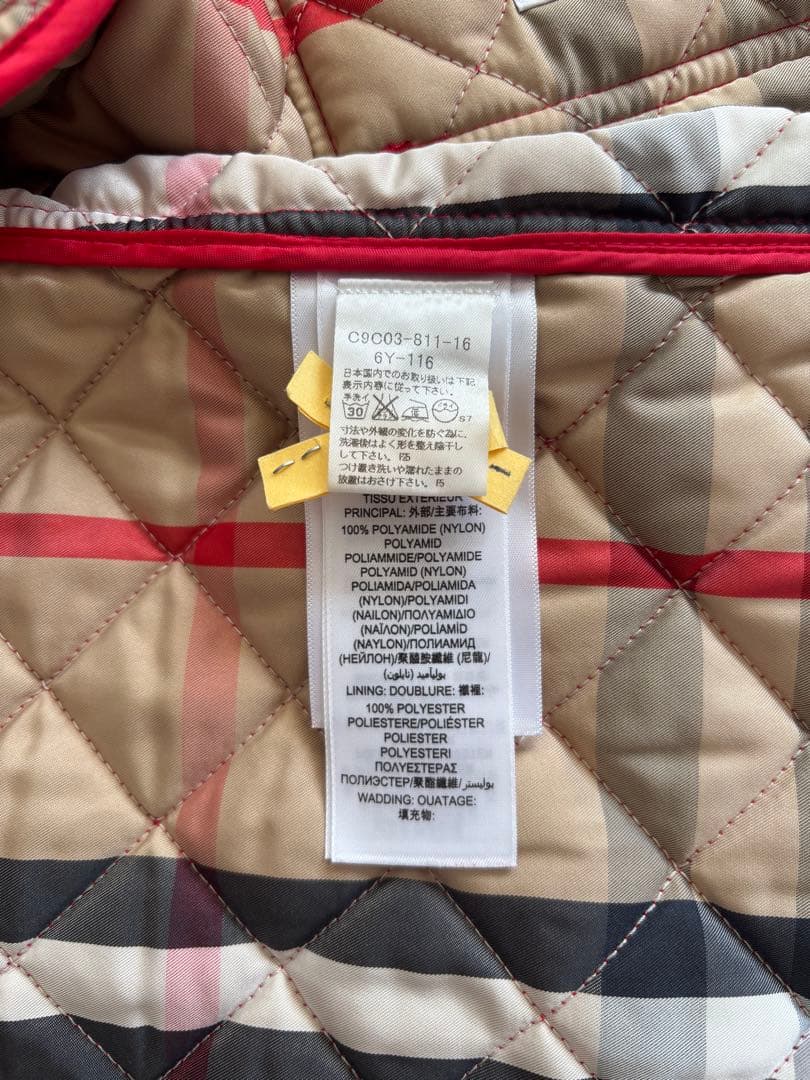 BURBERRY バーバリーのジャケット 6Y キルティング