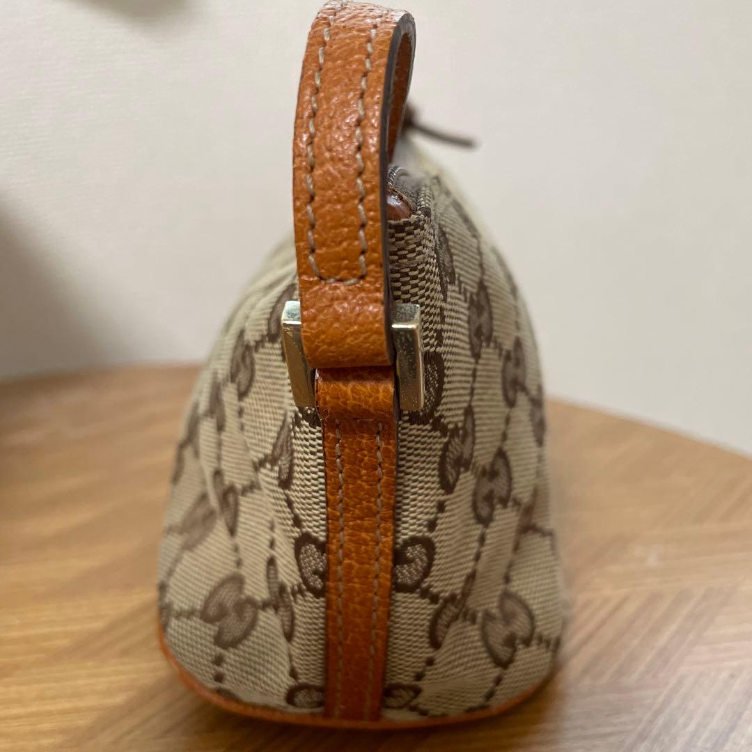 【美品】GUCCI ミニハンドバッグ　アクセサリーポーチ　GG柄　レザー