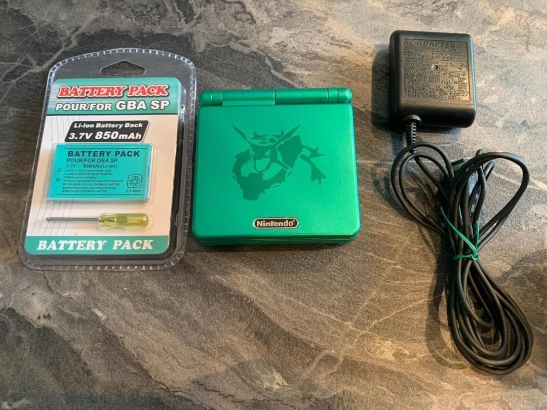 美品 シェル交換品 ゲームボーイアドバンスsp レックウザエディション