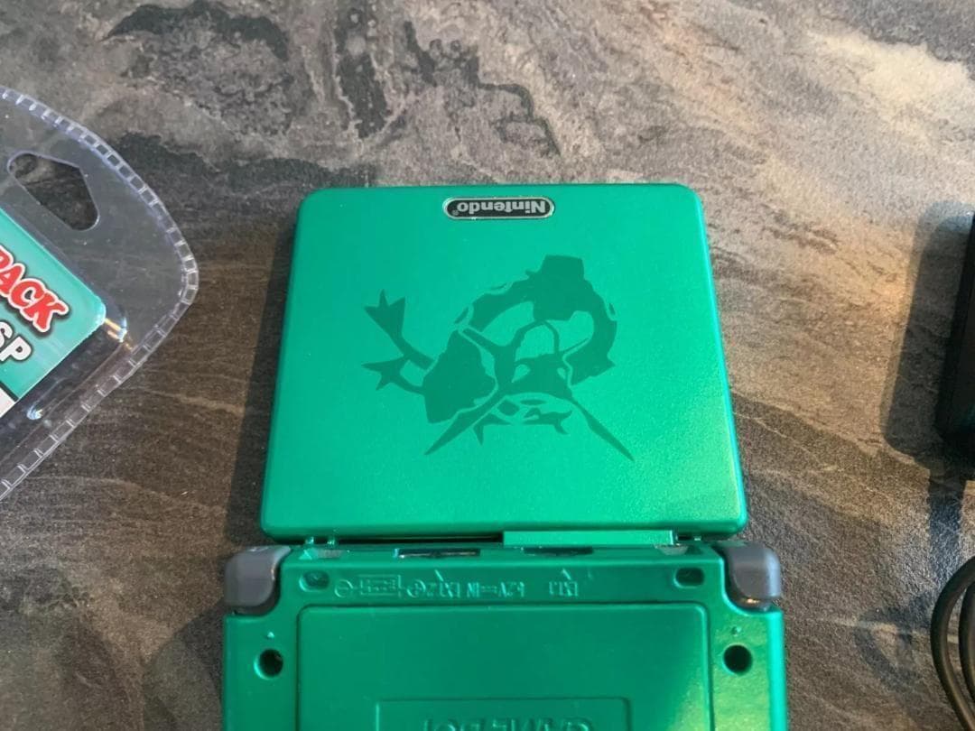 美品 シェル交換品 ゲームボーイアドバンスsp レックウザエディション