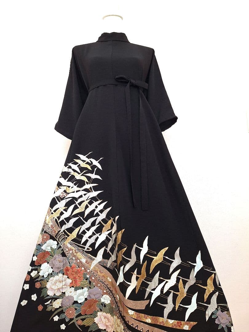 着物リメイクワンピース3687