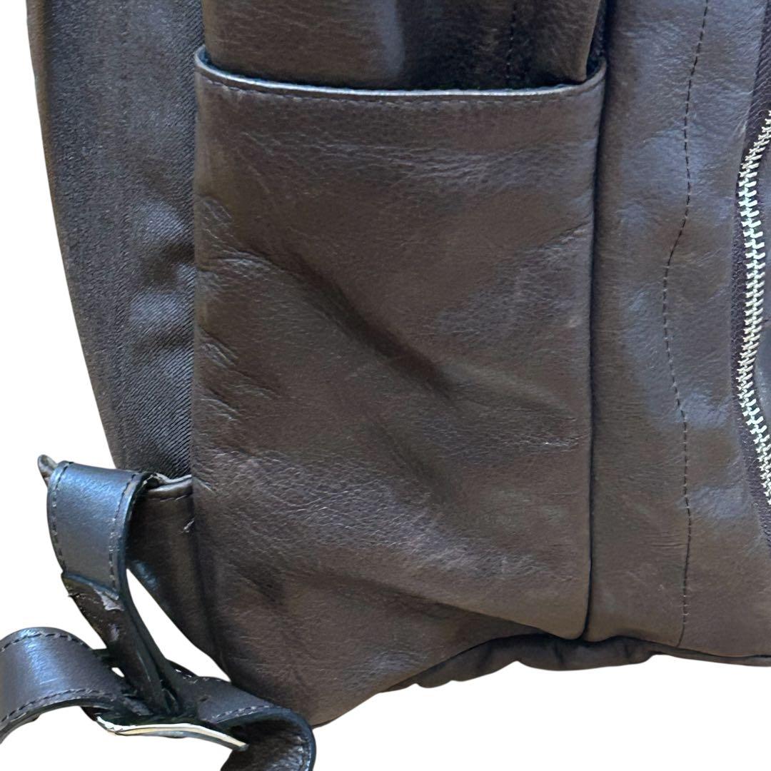 美品　パトリックステファンレザーリュックバックパック　ブラウン　大容量　二層