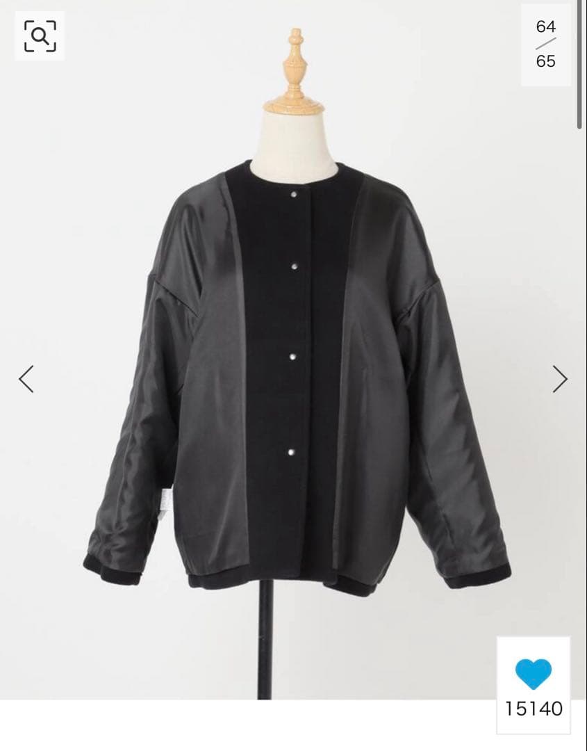 スーパー140ビーバーノーカラーショートコート（グレーA色サイズ36）