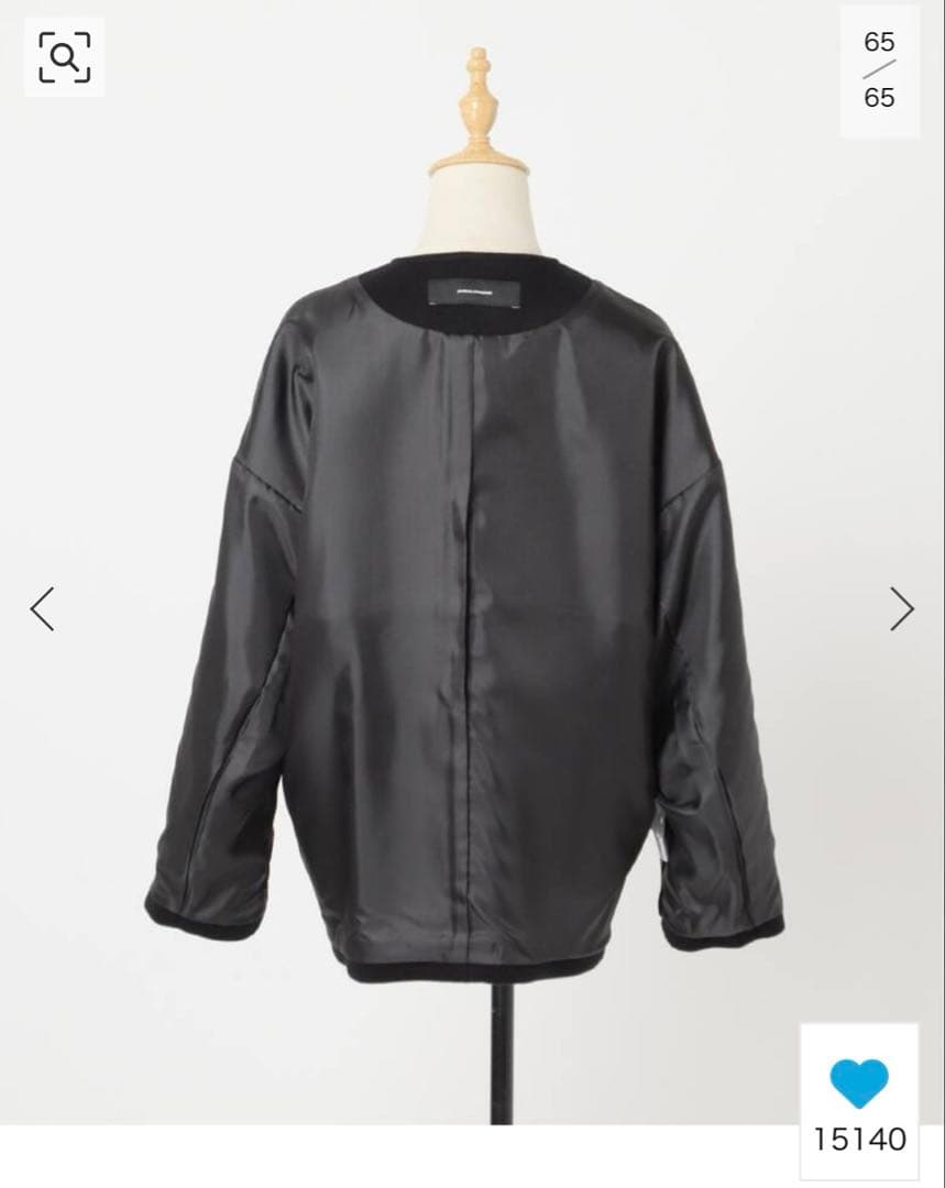 スーパー140ビーバーノーカラーショートコート（グレーA色サイズ36）