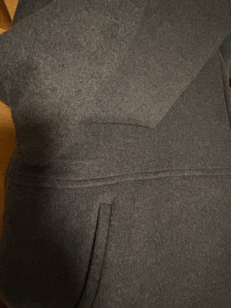 スーパー140ビーバーノーカラーショートコート（グレーA色サイズ36）