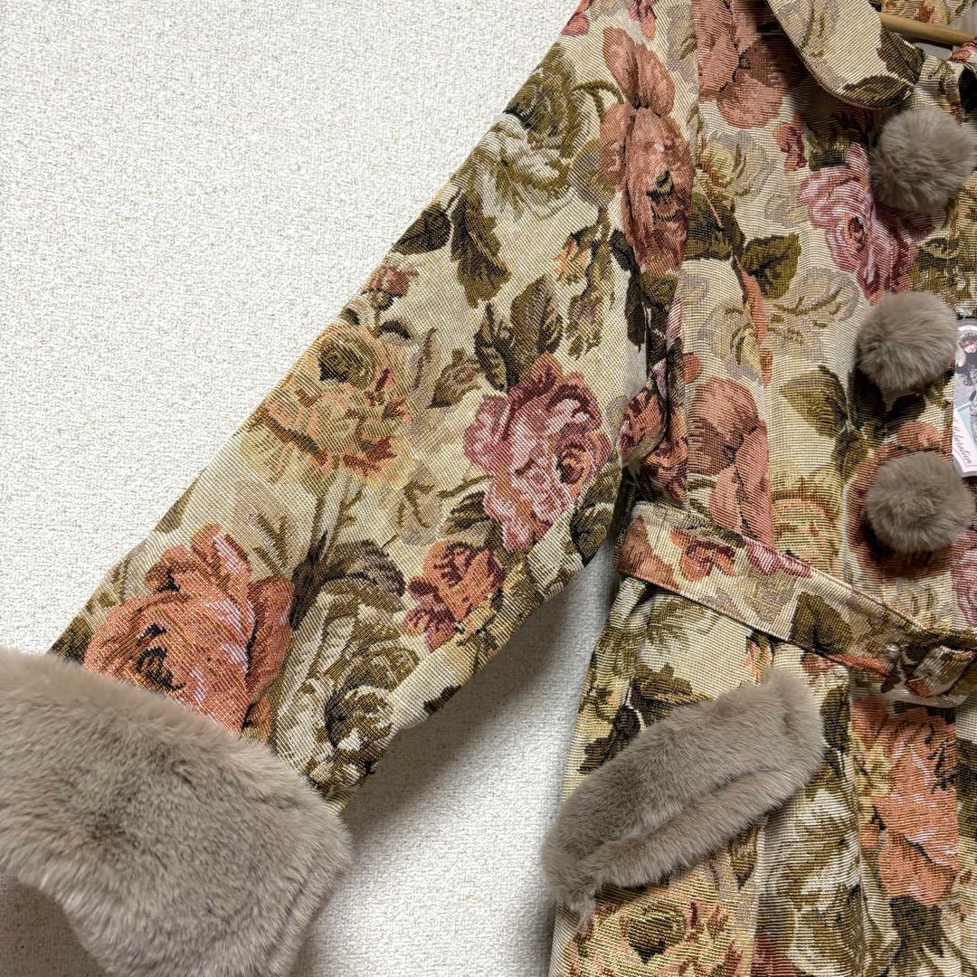 4L❇︎ クラロリくる実 クラシカルゴブランロングコート 大きいサイズ レディース