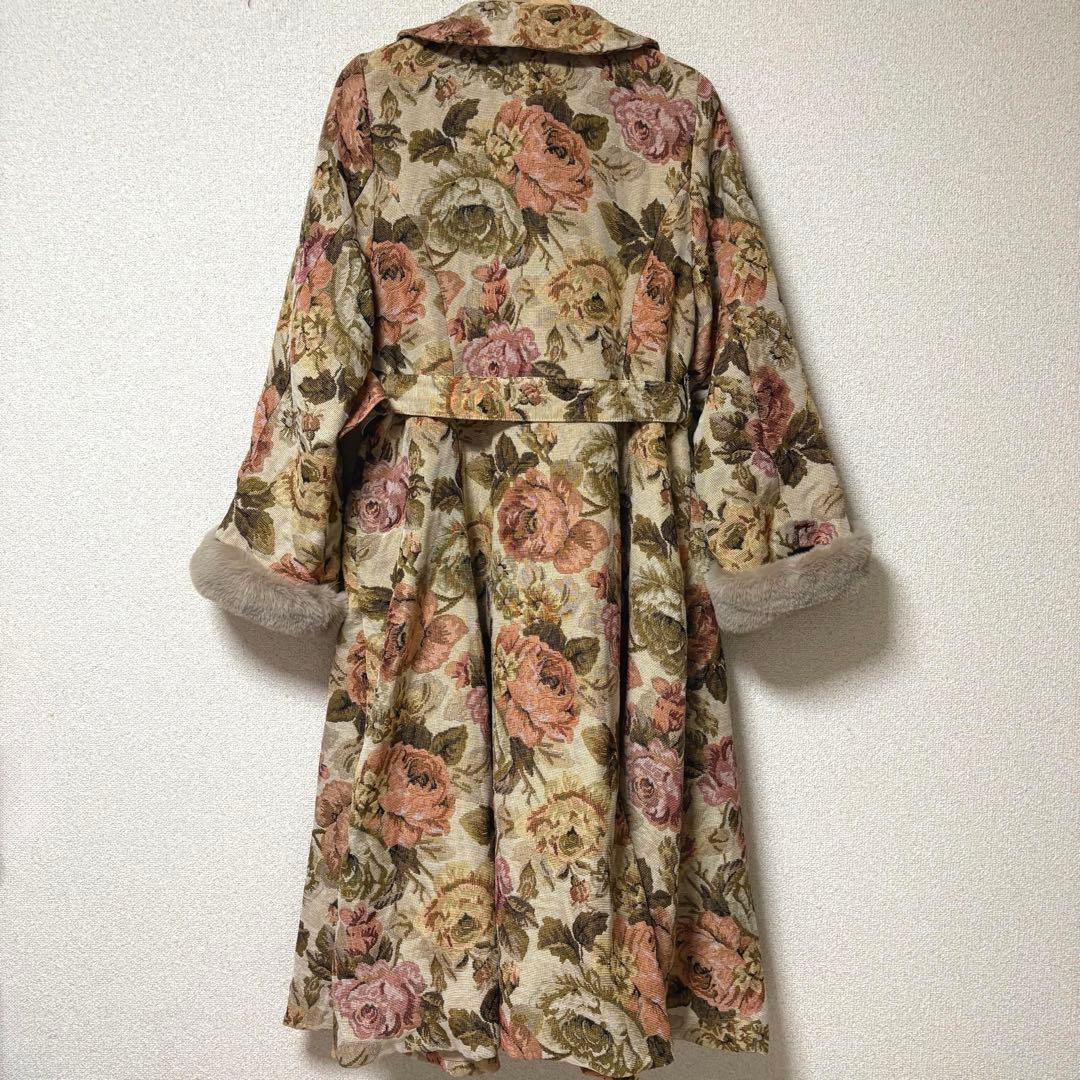 4L❇︎ クラロリくる実 クラシカルゴブランロングコート 大きいサイズ レディース