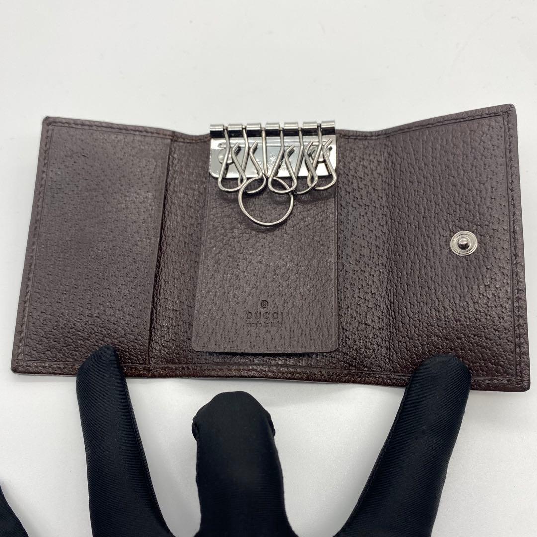 【美品】GUCCI・グッチ・6連キーケース・GGキャンバス・ブラウン