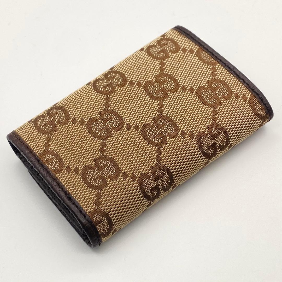 【美品】GUCCI・グッチ・6連キーケース・GGキャンバス・ブラウン