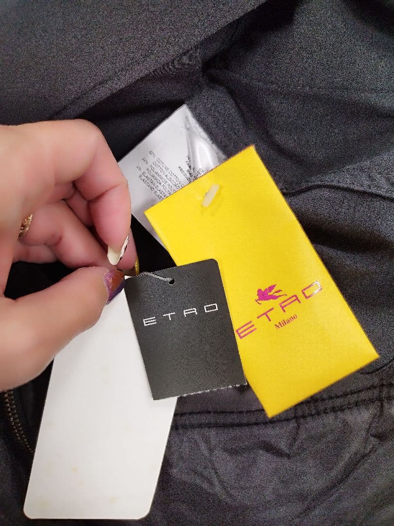 ETRO エトロ　シャドー　ナイロン素材　ジャケット 38黒