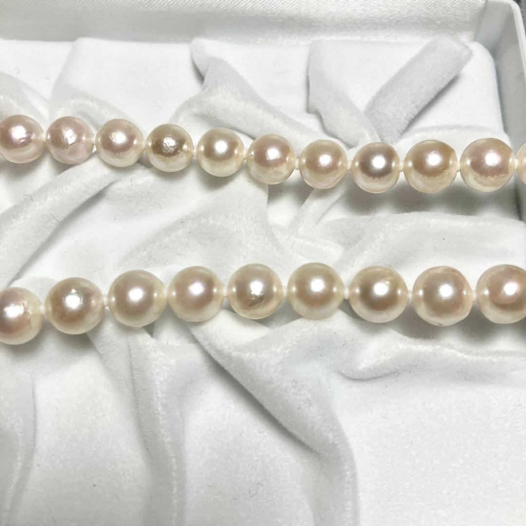 大粒✨ アコヤ真珠 パール ネックレス ナチュラル ホワイト 7.9-8.4mm