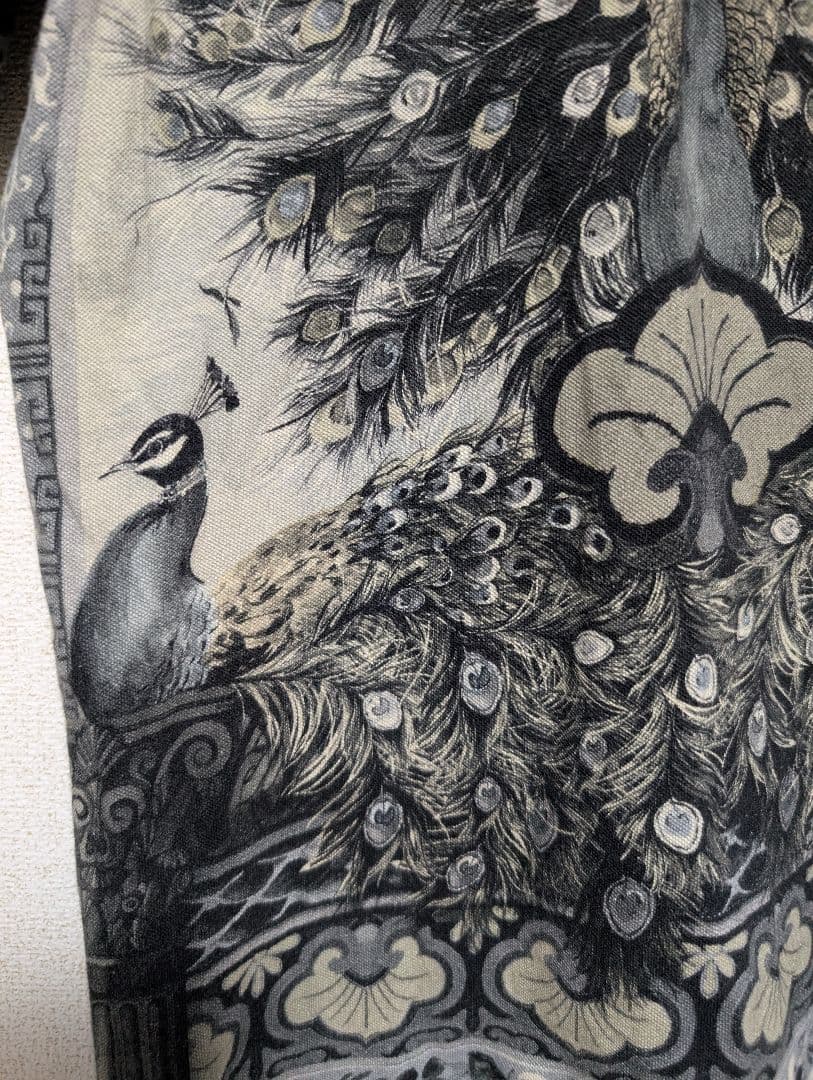 DOLCE&GABBANA　ドルガバ　孔雀デザイン ポロシャツ モノトーン