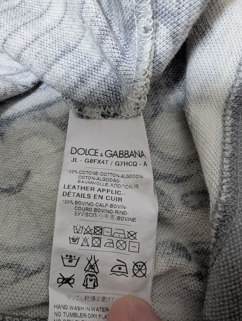 DOLCE&GABBANA　ドルガバ　孔雀デザイン ポロシャツ モノトーン