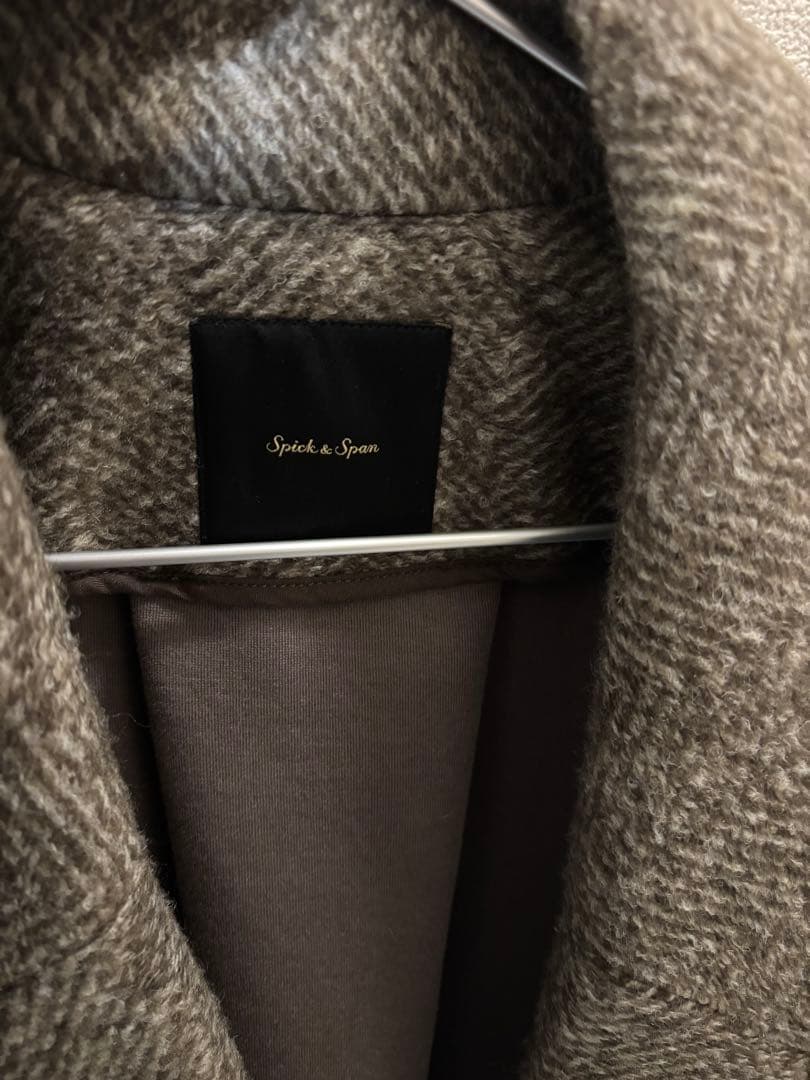 スピック＆スパン　Wスライバーヘリンボーンミドルコート