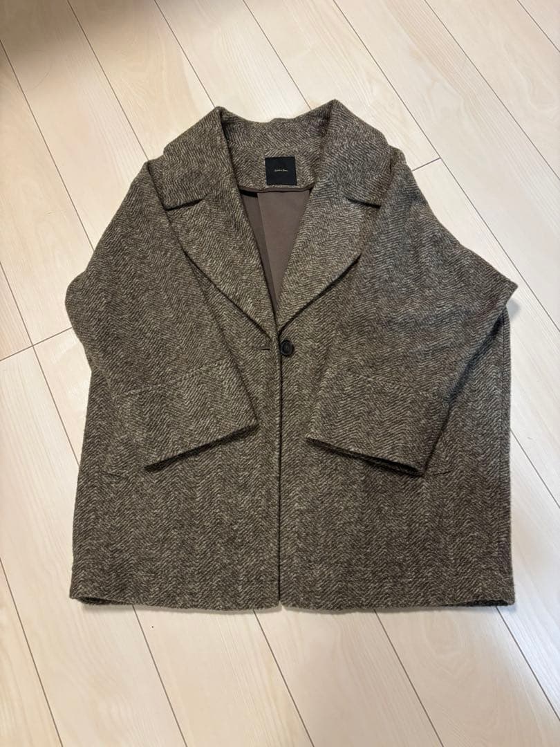 スピック＆スパン　Wスライバーヘリンボーンミドルコート