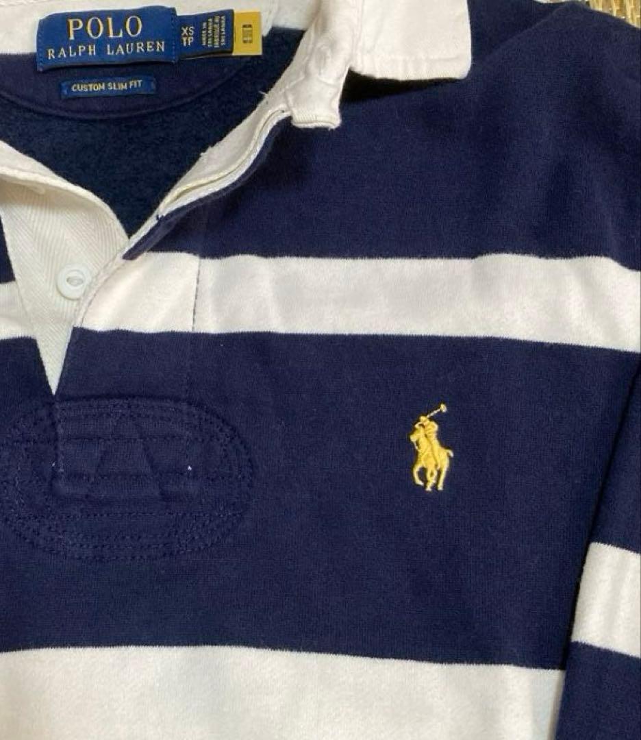 Polo Ralph Lauren ポロシャツ 裏起毛XS ネイビー/ホワイト