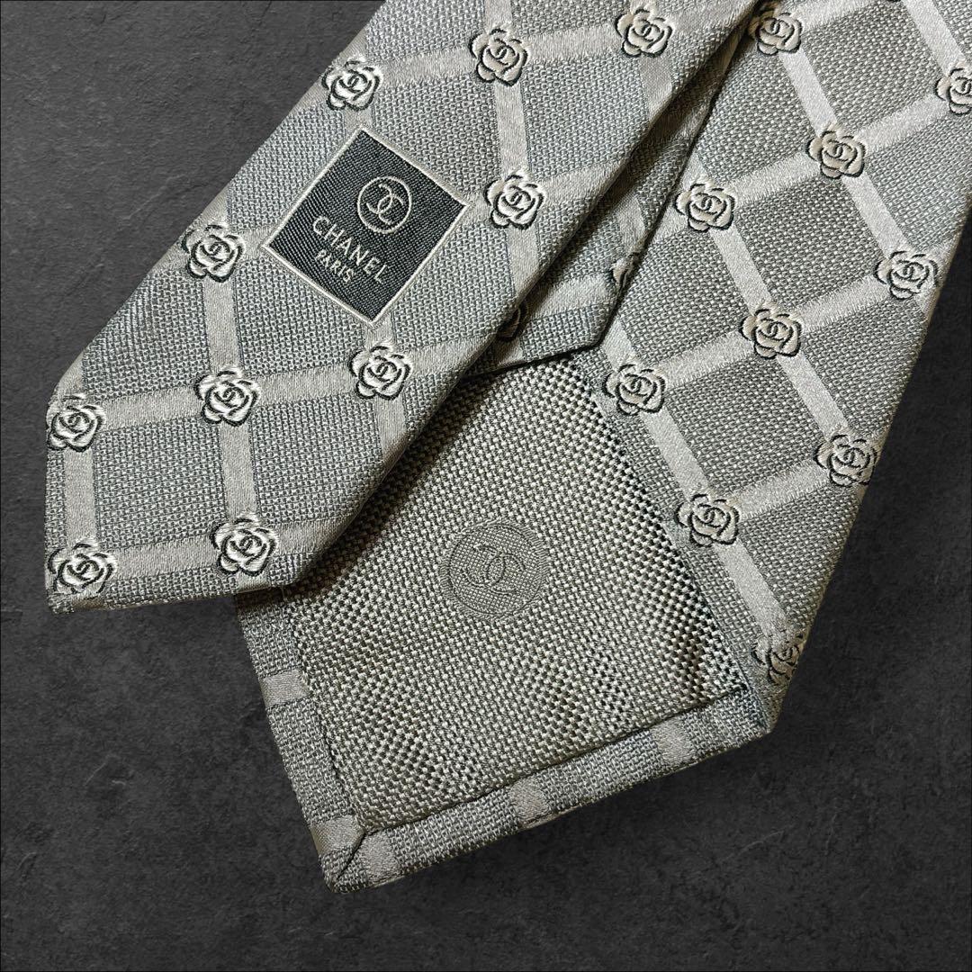CHANEL ココマーク&カメリア シルク ネクタイ 最高級 ハイブランド