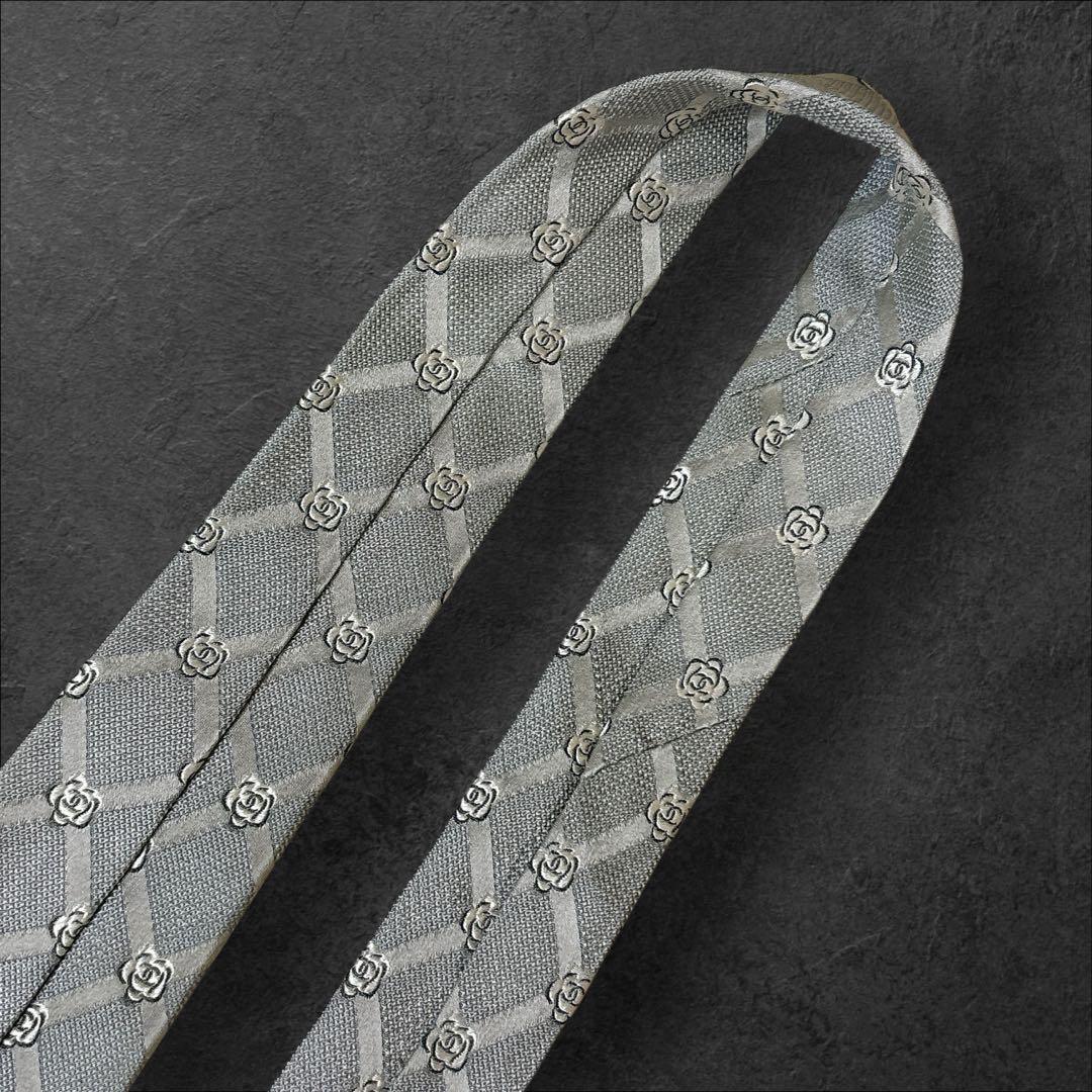 CHANEL ココマーク&カメリア シルク ネクタイ 最高級 ハイブランド